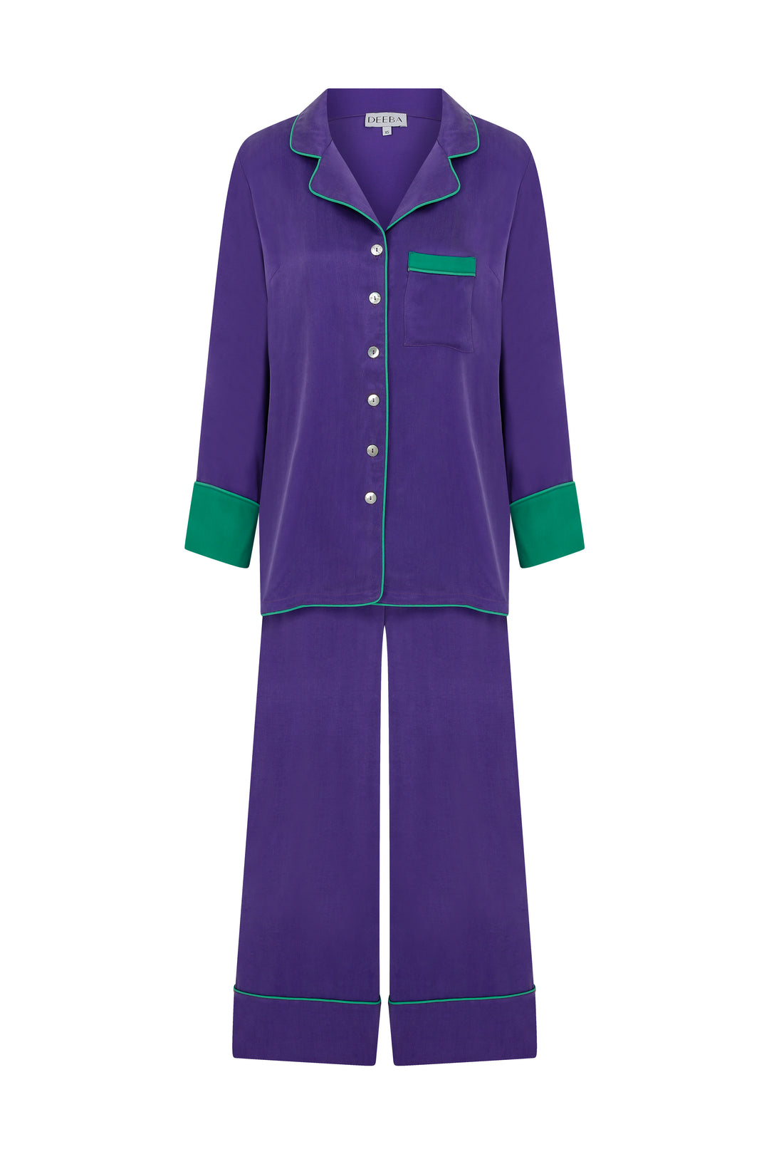 Purple N Green Long Pyjama Set